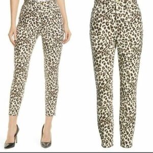 Frame Ali Leopard High Rise Cigarette Jeans Denim Leopard Print Jeans